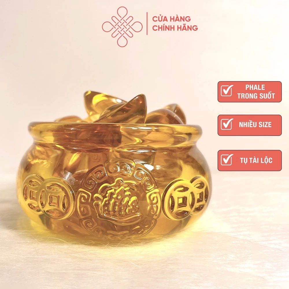 Bát tụ bảo bồn kèm 15 thoi vàng kim nguyên bảo size 8cm - Cửa Hàng Phật Giáo Thái Linh