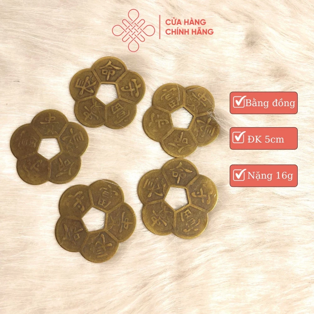 Đồng Xu Hoa Mai Bằng Đồng Nguyên Chất Đường Kính 5cm - Cửa Hàng Phật Giáo Thái Linh