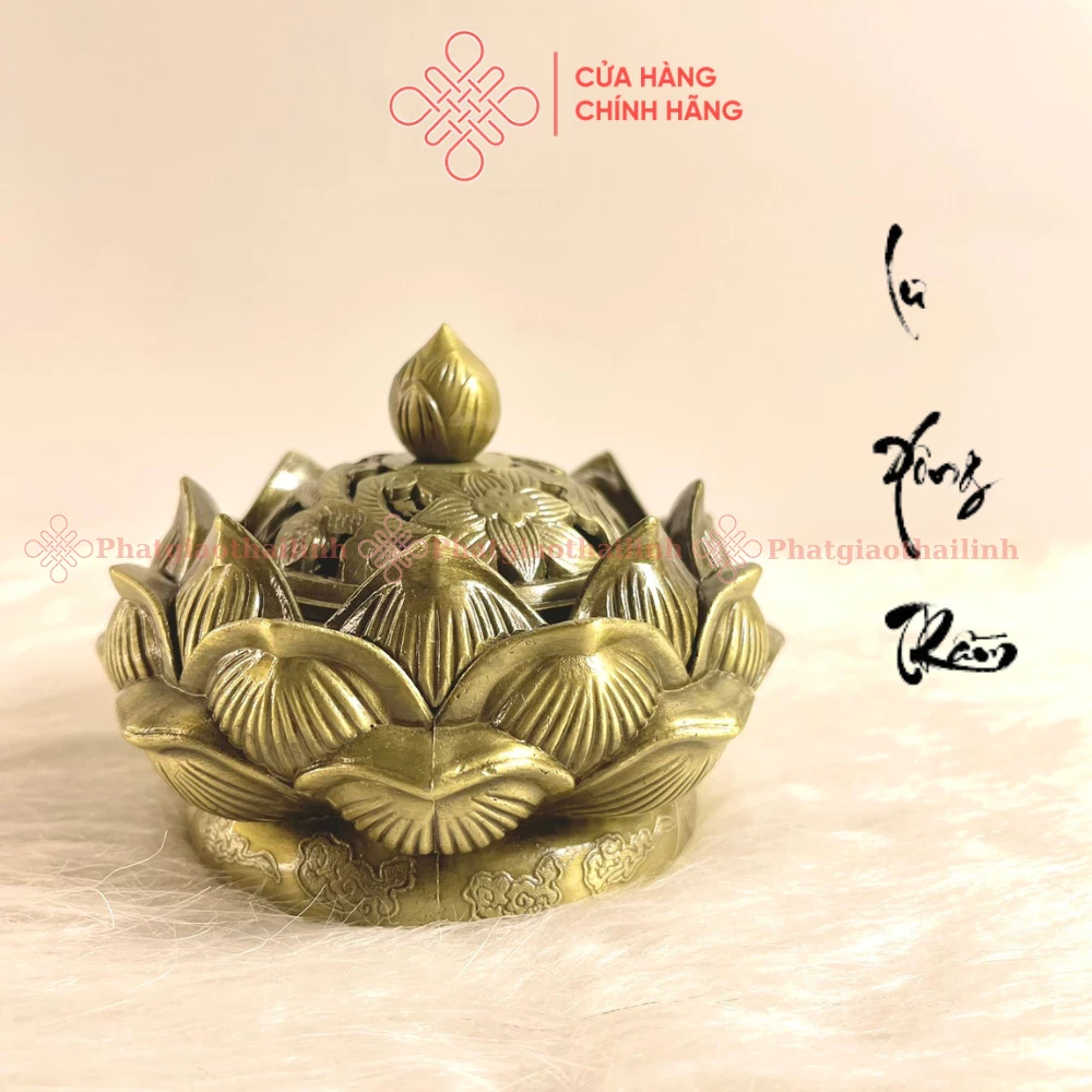 Lư Xông Trầm Hoa Sen Bằng Hợp Kim Bền Màu - Cửa Hàng Phật Giáo Thái Linh