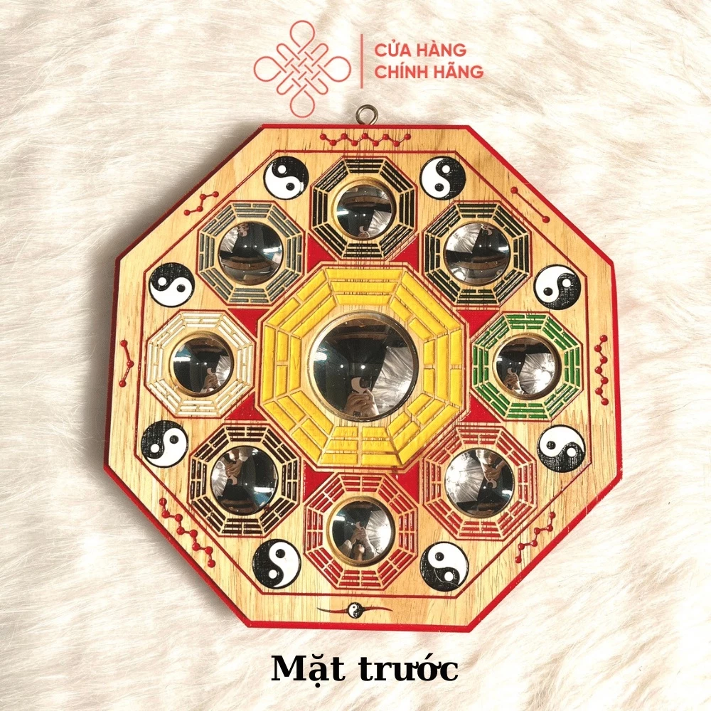 Gương Bát Quái Cửu Cung Ngũ Hành Bằng Gỗ Đào - Cửa Hàng Phật Giáo Thái Linh