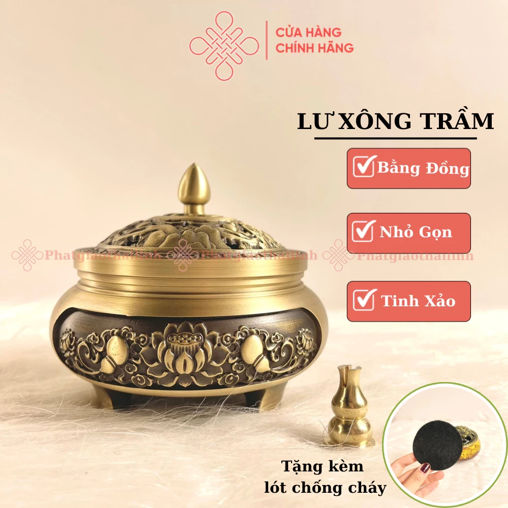 Lư Đồng Xông Trầm Hương Nhiều Mẫu ( Tặng Kèm 3 Nụ Trầm) - Cửa Hàng Phật Giáo Thái Linh