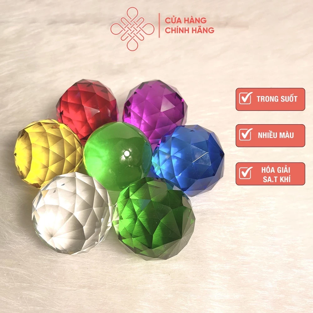 Quả Cầu Treo Phong Thủy Bằng Phale Nhiều Màu Nhiều Size Tặng Kèm Dây Treo - Phật Giáo Thái Linh