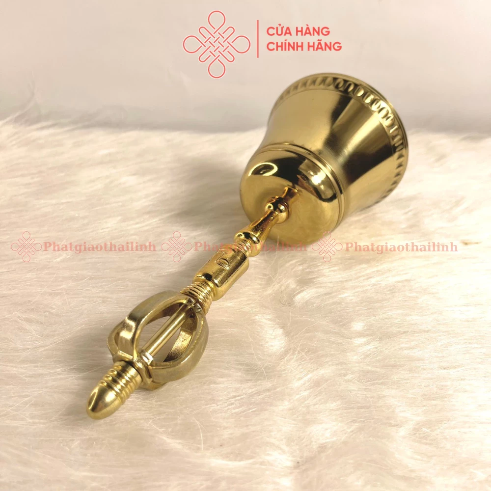 Chuông Lắc Tay Bằng Đồng Đường Kính 8cm, Cao 19.5cm - Cửa Hàng Phật Giáo Thái Linh