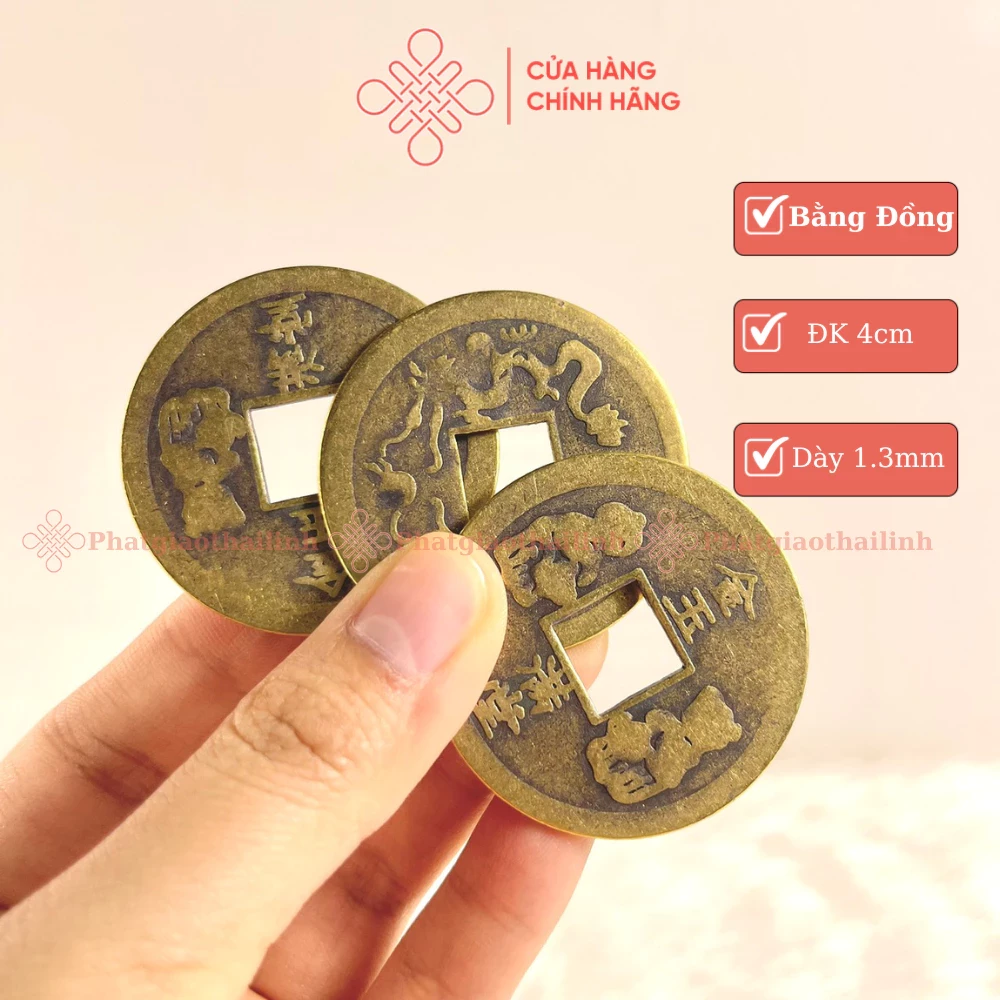 Xu Kim Ngọc Mãn Đường Bằng Đồng Đường Kính 4cm - Cửa Hàng Phật Giáo Thái Linh