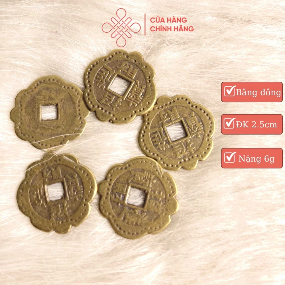 Đồng Xu Hoa Mai Bằng Đồng Nguyên Chất Đường Kính 2.5cm - Cửa Hàng Phật Giáo Thái Linh
