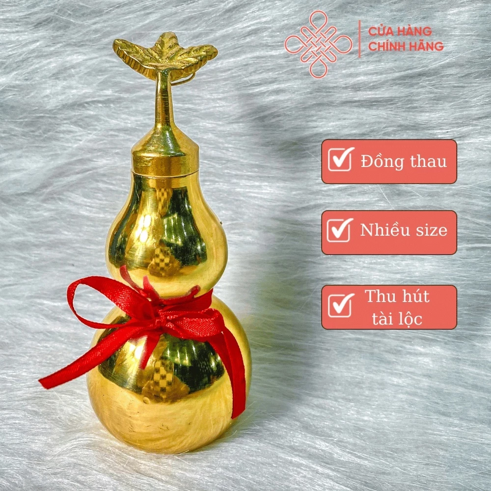 Hồ Lô Phong Thủy Bằng Đồng Thau Nhiều Size Mở Được Nắp - Cửa Hàng Phật Giáo Thái Linh