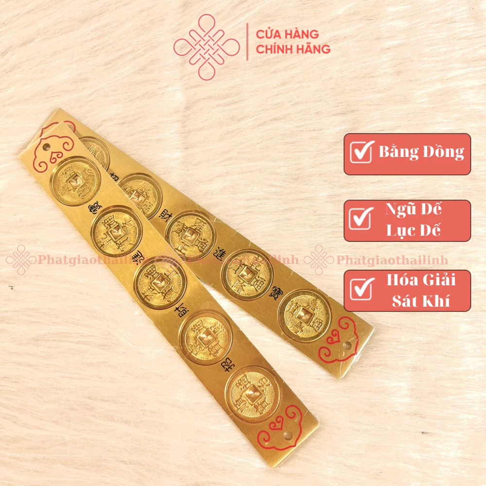 Thước Lục Đế/ Ngũ Đế Bằng Đồng( Tặng Kèm Dây Treo) - Cửa Hàng Phật Giáo Thái Linh